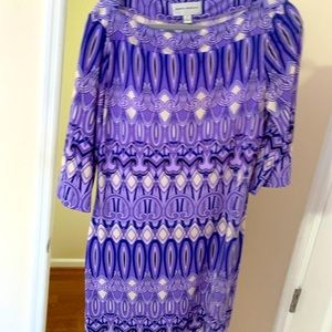 Gorgeous Donna Morgan purple and white dress